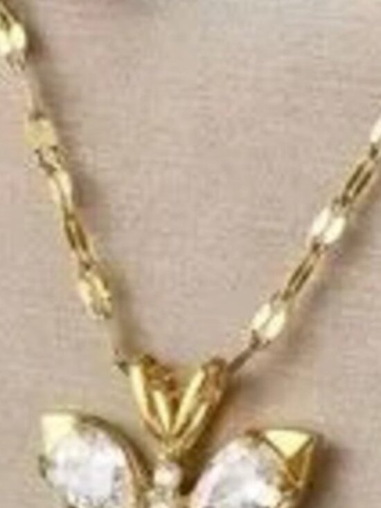 Jewelry - Gold Plated Stainless Steel Butterfly Pendant Necklace Dainty Necklace